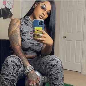 (New)  Casual two-piece hooded pants set